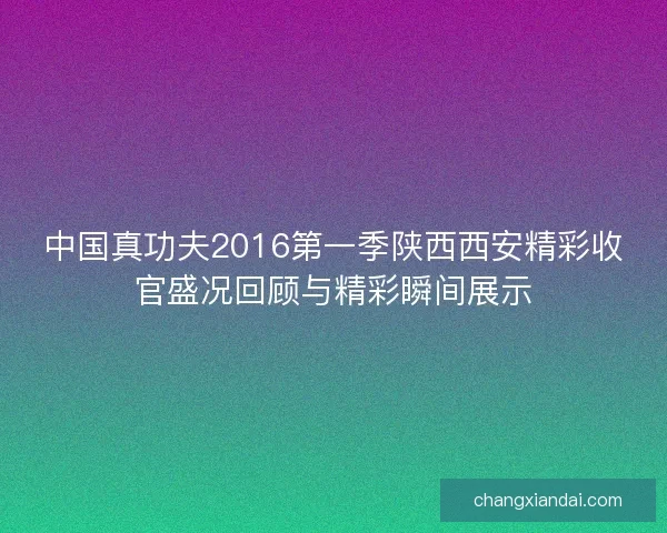 中国真功夫2016第一季陕西西安精彩收官盛况回顾与精彩瞬间展示
